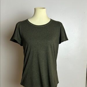Philosophy Charcoal Cotton Blend Tee with slight Puff Sleeve